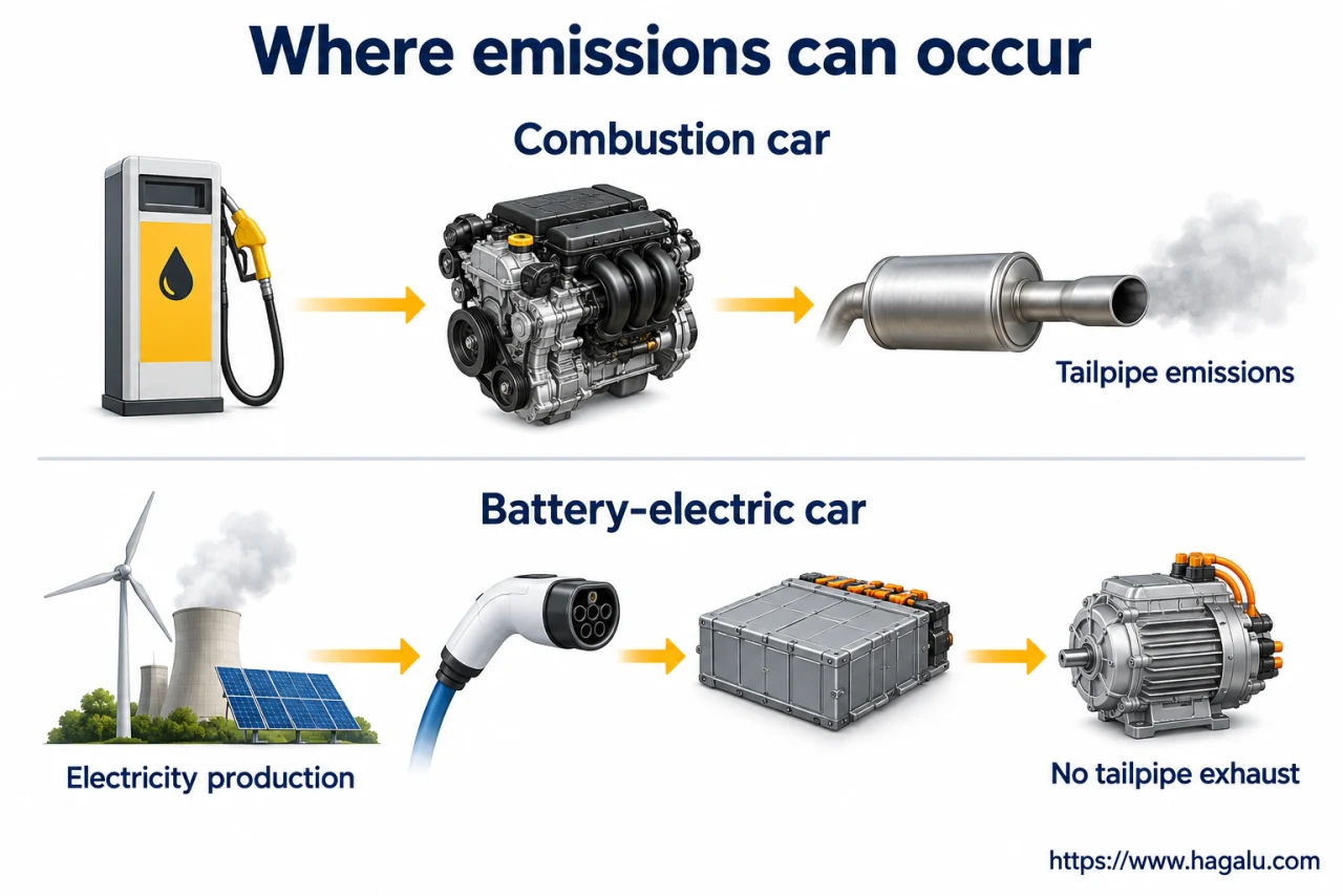 CO2 is not the same thing as soot, and a filter does not remove every kind of emission. Simplified Hagalu educational illustration.