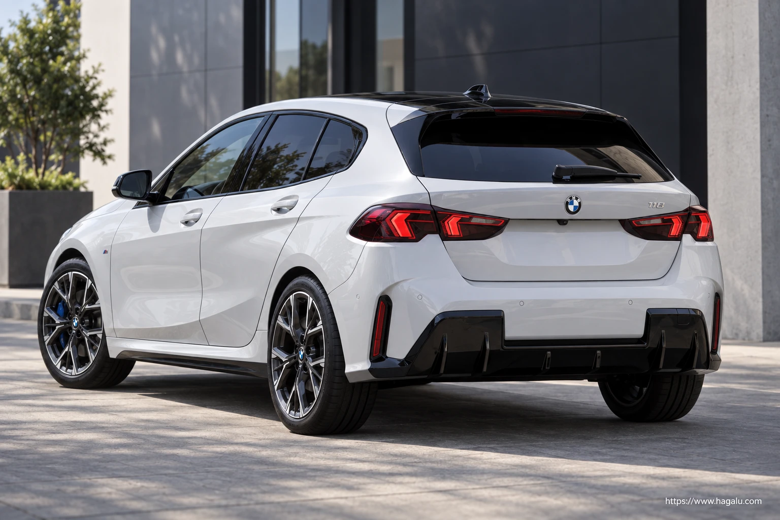 BMW 1 Series rear three-quarter exterior showing the taillights, tailgate and rear design in South Africa