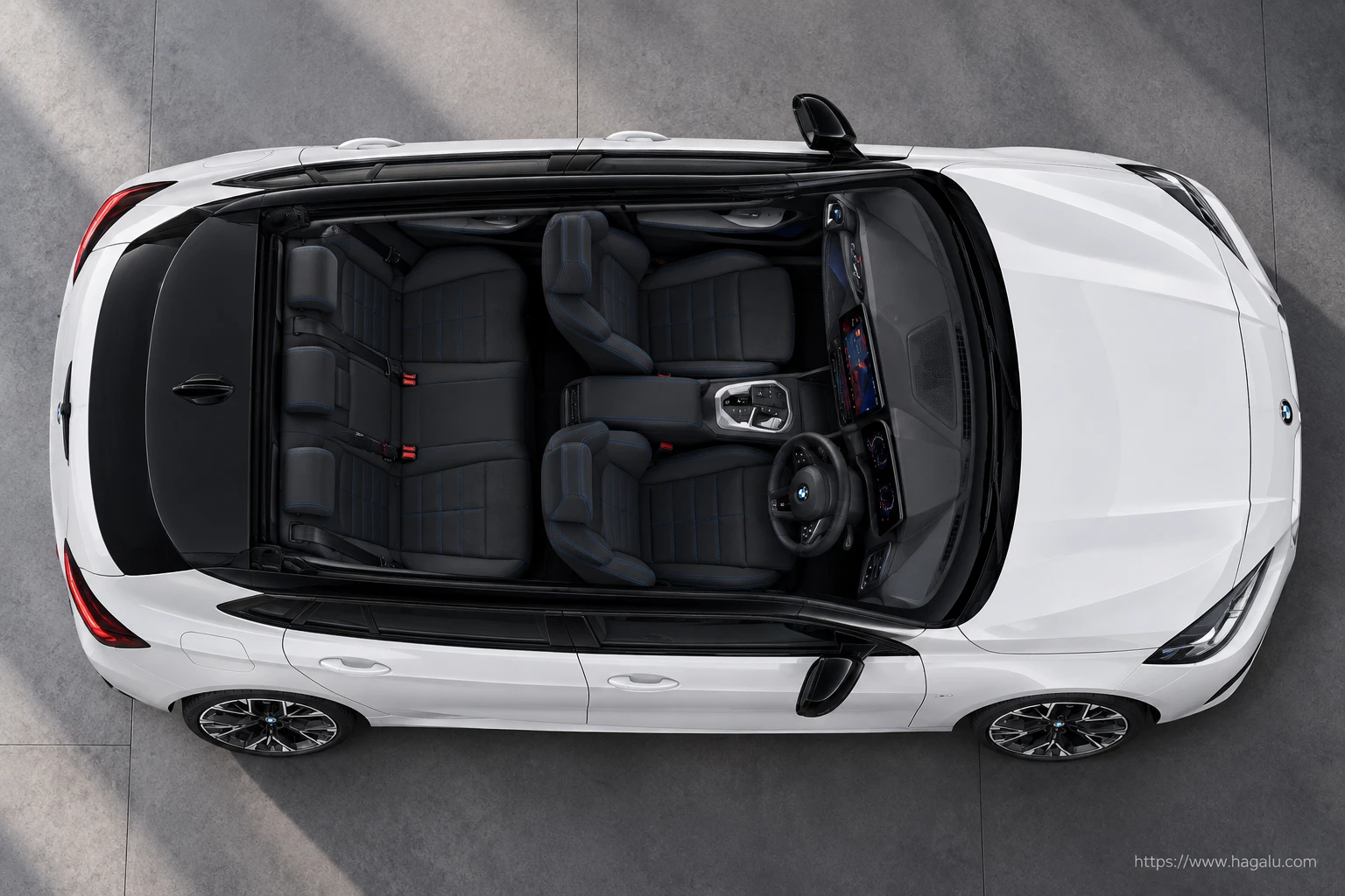 BMW 1 Series top-down seating layout showing the roof design and cabin arrangement in South Africa