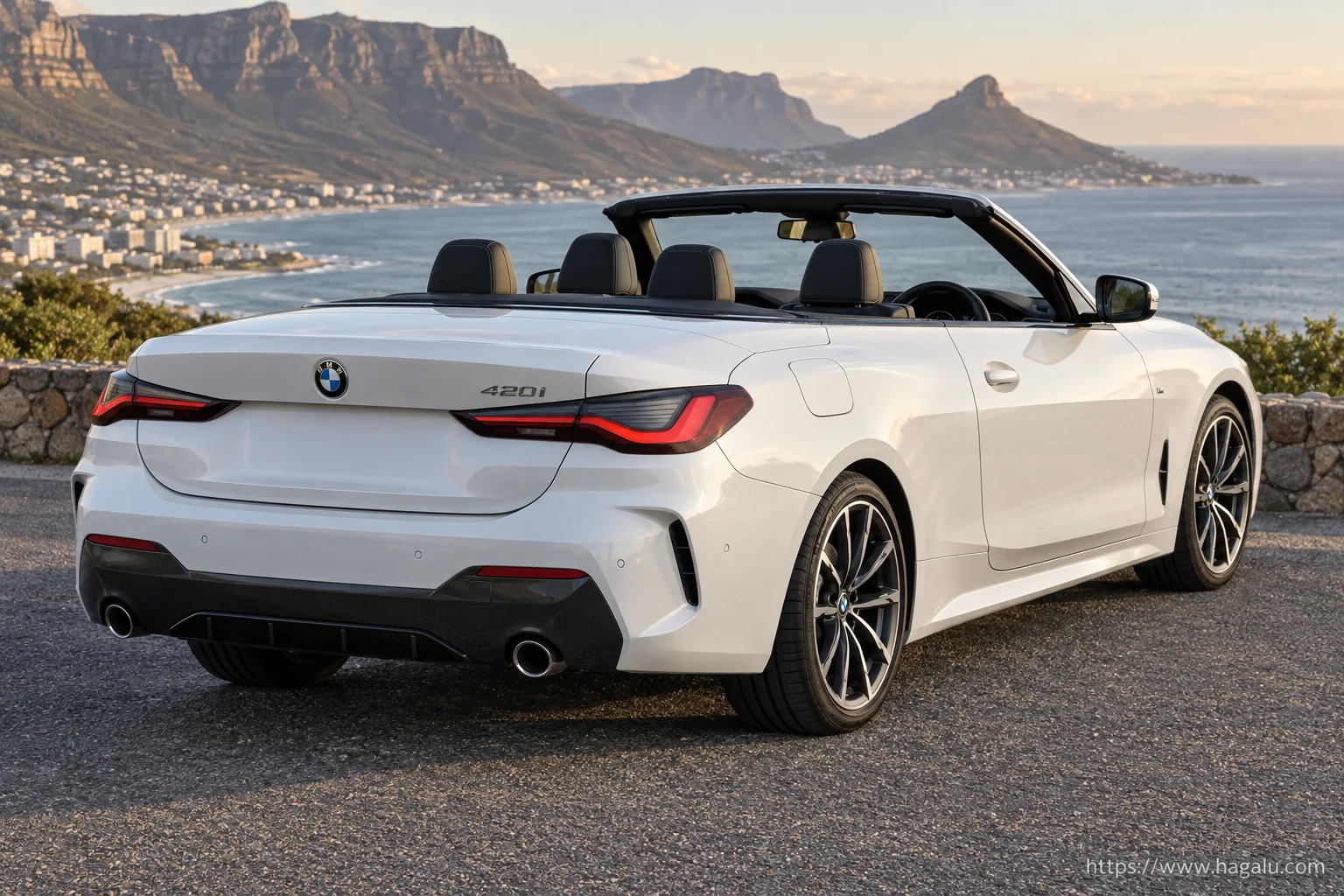 BMW 4 Series Convertible rear three-quarter exterior showing the taillights, tailgate and rear design in South Africa