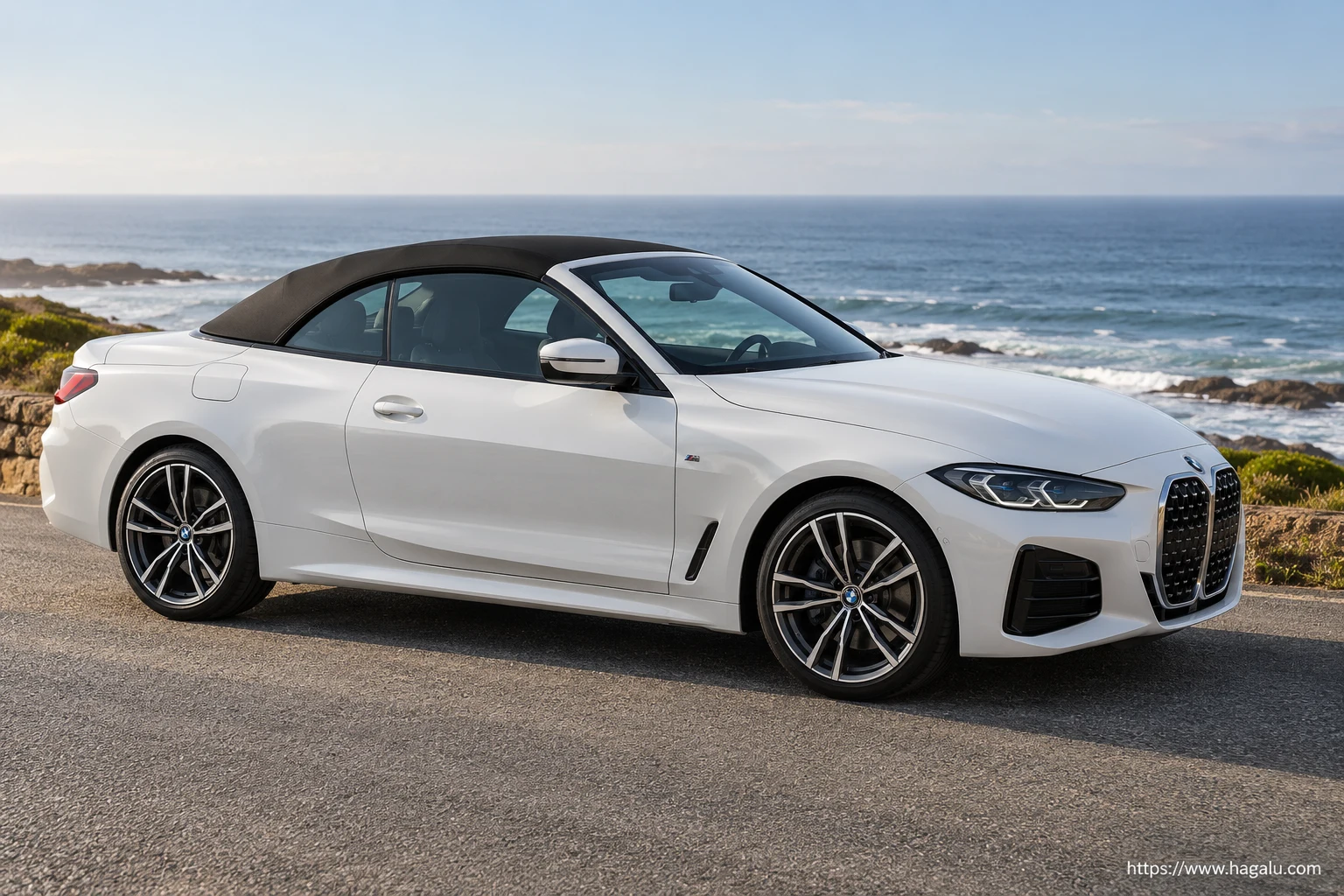 BMW 4 Series Convertible full side profile showing the roofline, doors and wheel design in South Africa