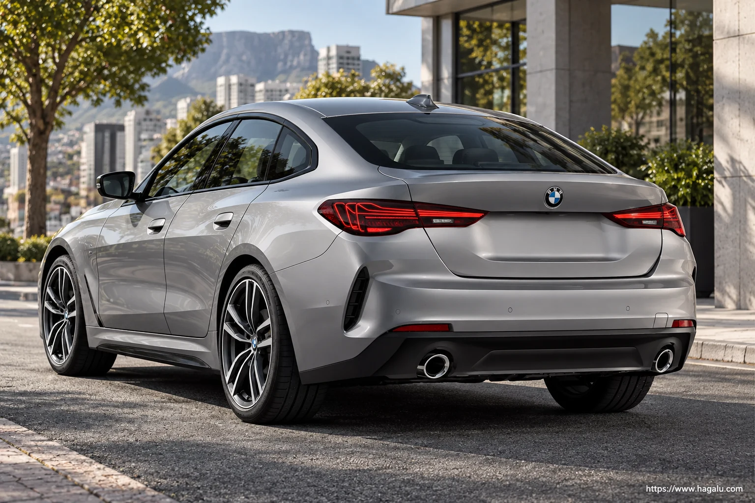 BMW 4 Series Gran Coupé rear three-quarter exterior showing the taillights, tailgate and rear design in South Africa