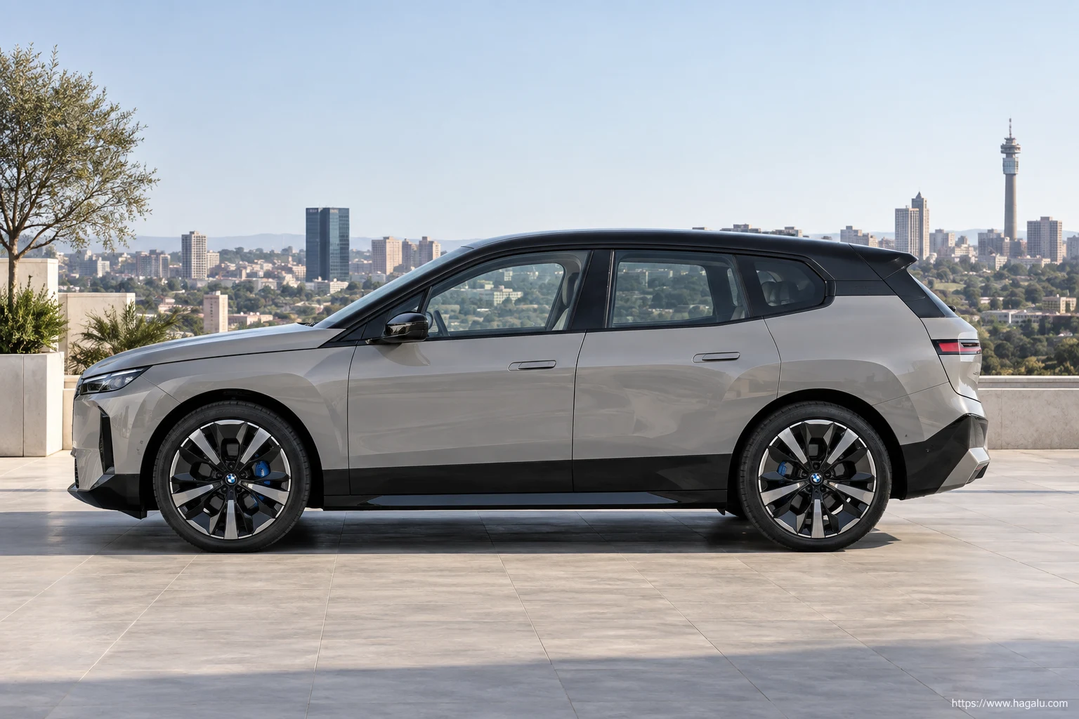 BMW iX exterior view 3 for South African vehicle comparison