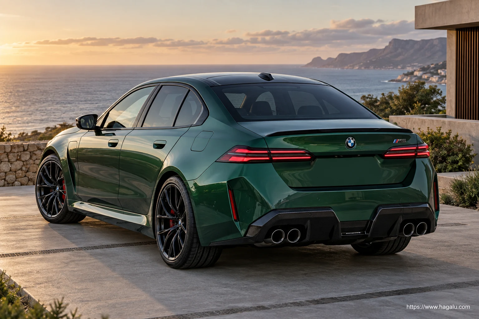 BMW M5 Sedan rear three-quarter exterior showing the taillights, tailgate and rear design in South Africa