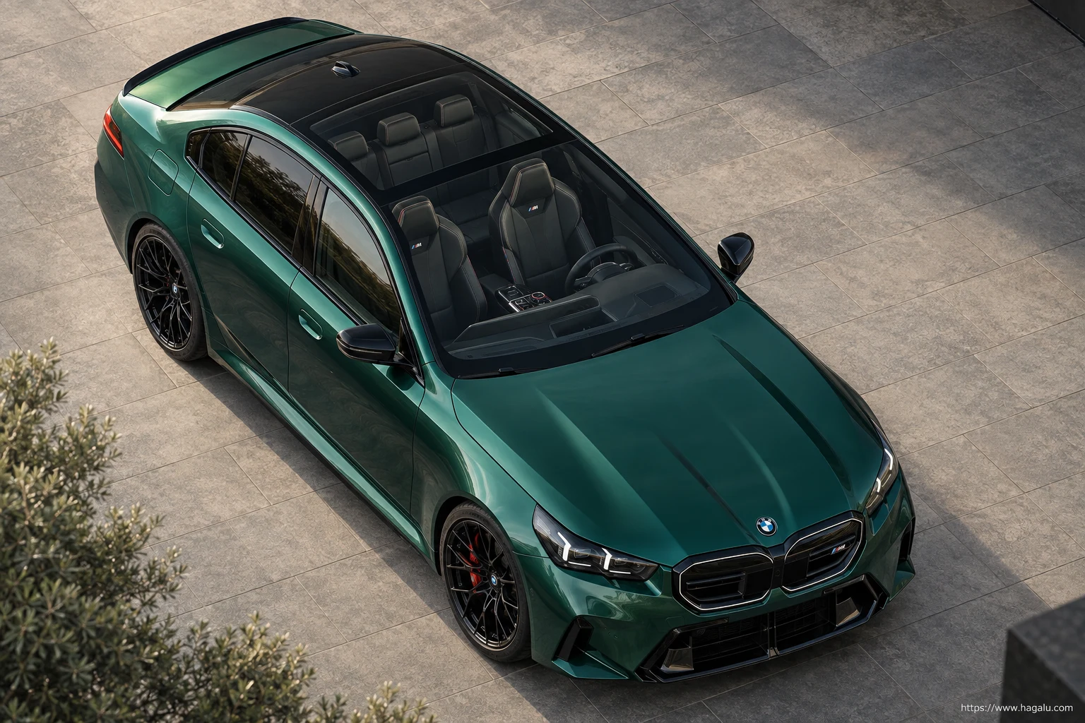 BMW M5 Sedan top-down seating layout showing the roof design and cabin arrangement in South Africa