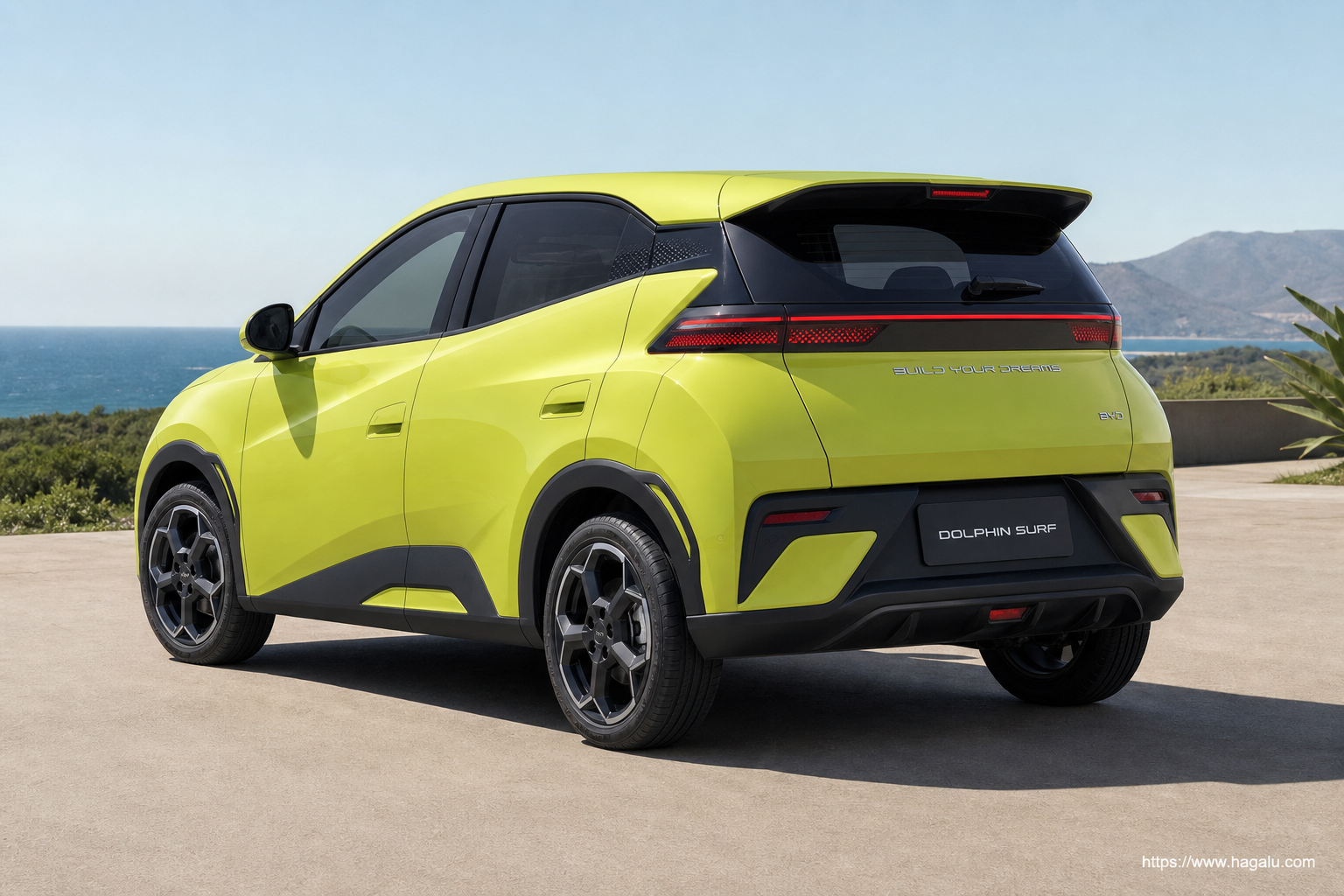 BYD DOLPHIN SURF rear three-quarter exterior showing the taillights, tailgate and rear design in South Africa