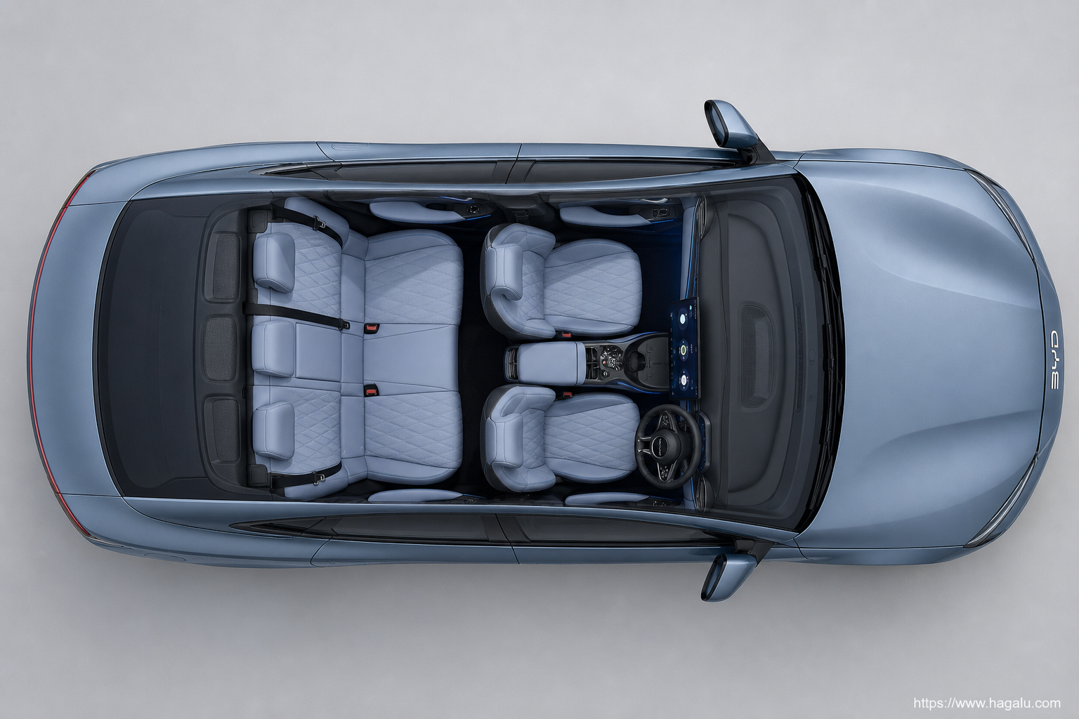 BYD SEAL top-down seating layout showing the roof design and cabin arrangement in South Africa