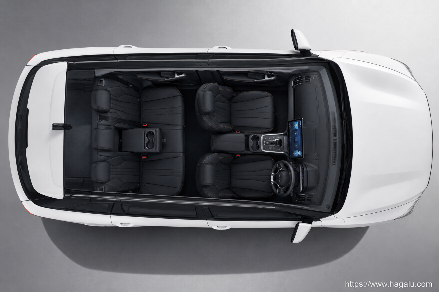 BYD SEALION 5 DM-i top-down seating layout showing the roof design and cabin arrangement in South Africa