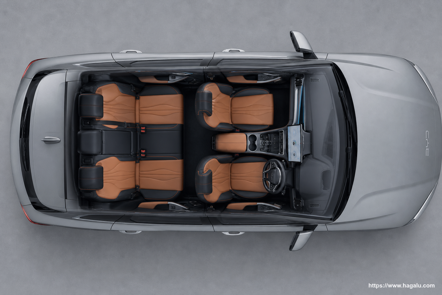 BYD SEALION 6 DM-i top-down seating layout showing the roof design and cabin arrangement in South Africa