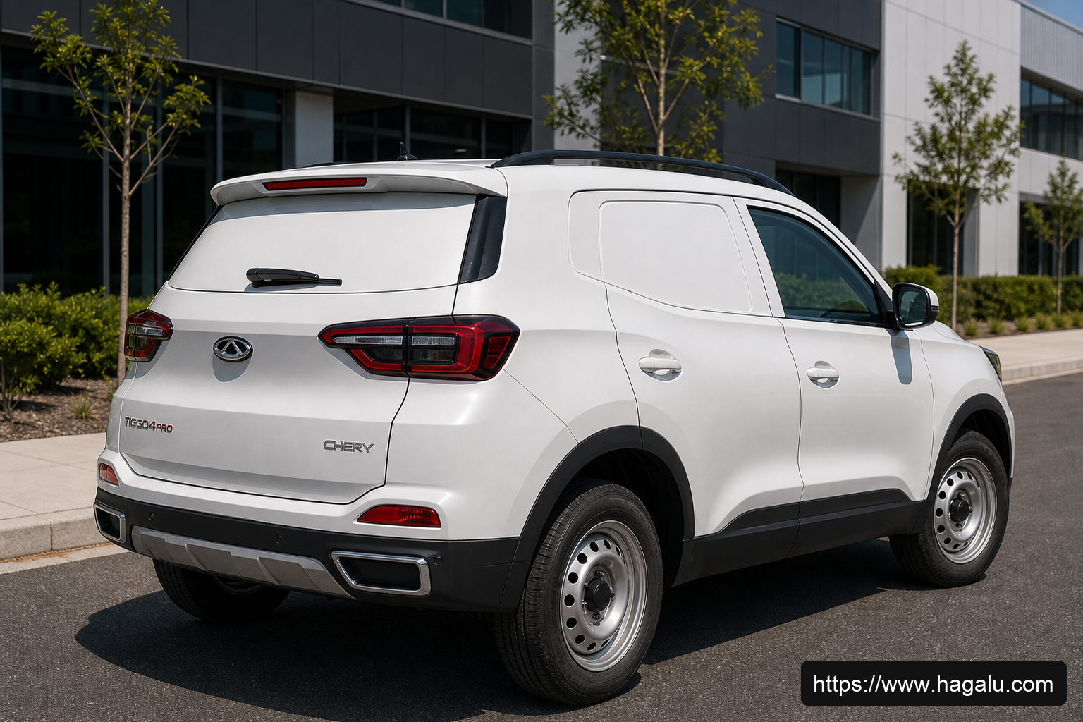 Chery Tiggo 4 Pro Panel Van rear three-quarter exterior showing the taillights, tailgate and rear design in South Africa