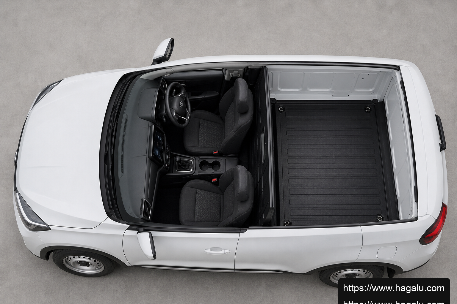 Chery Tiggo 4 Pro Panel Van top-down seating layout showing the roof design and cabin arrangement in South Africa