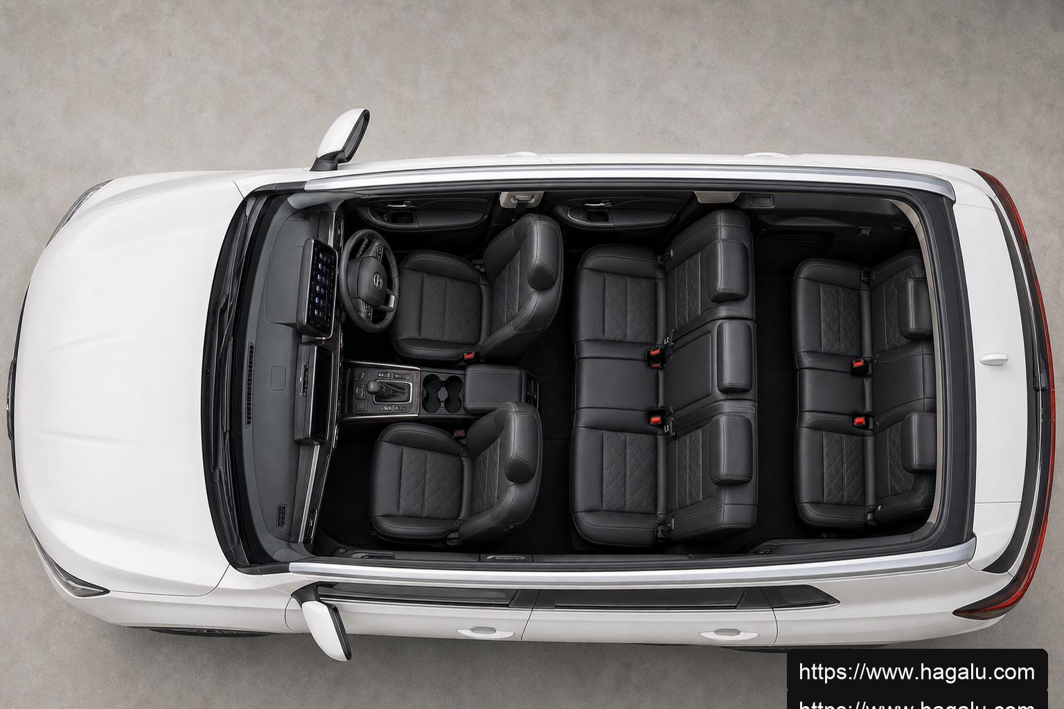 Chery Tiggo 8 Pro top-down seating layout showing the roof design and cabin arrangement in South Africa