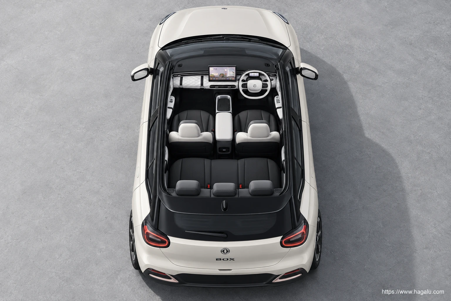 Dongfeng BOX top-down seating layout showing the roof design and cabin arrangement in South Africa