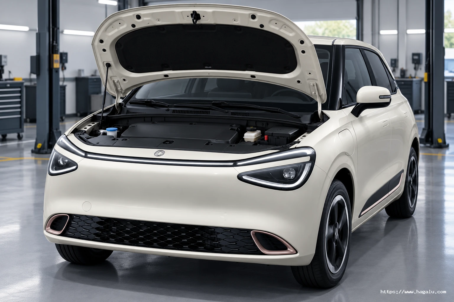 Dongfeng BOX open bonnet with a covered electric service area and front body details in South Africa