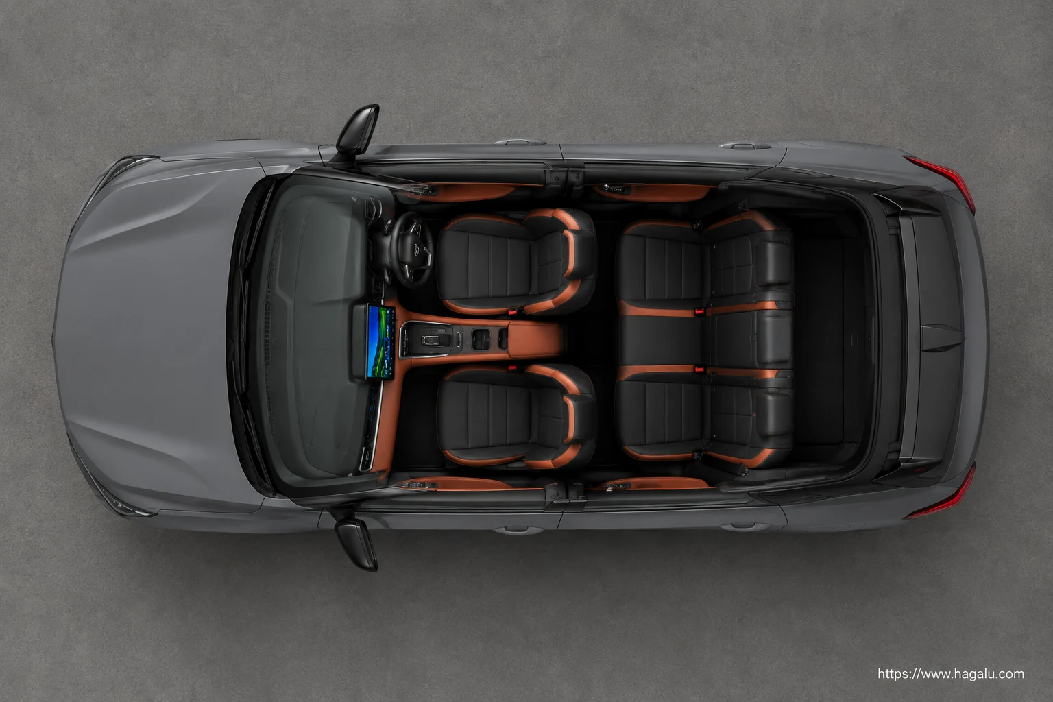 Geely Coolray top-down seating layout showing the roof design and cabin arrangement in South Africa