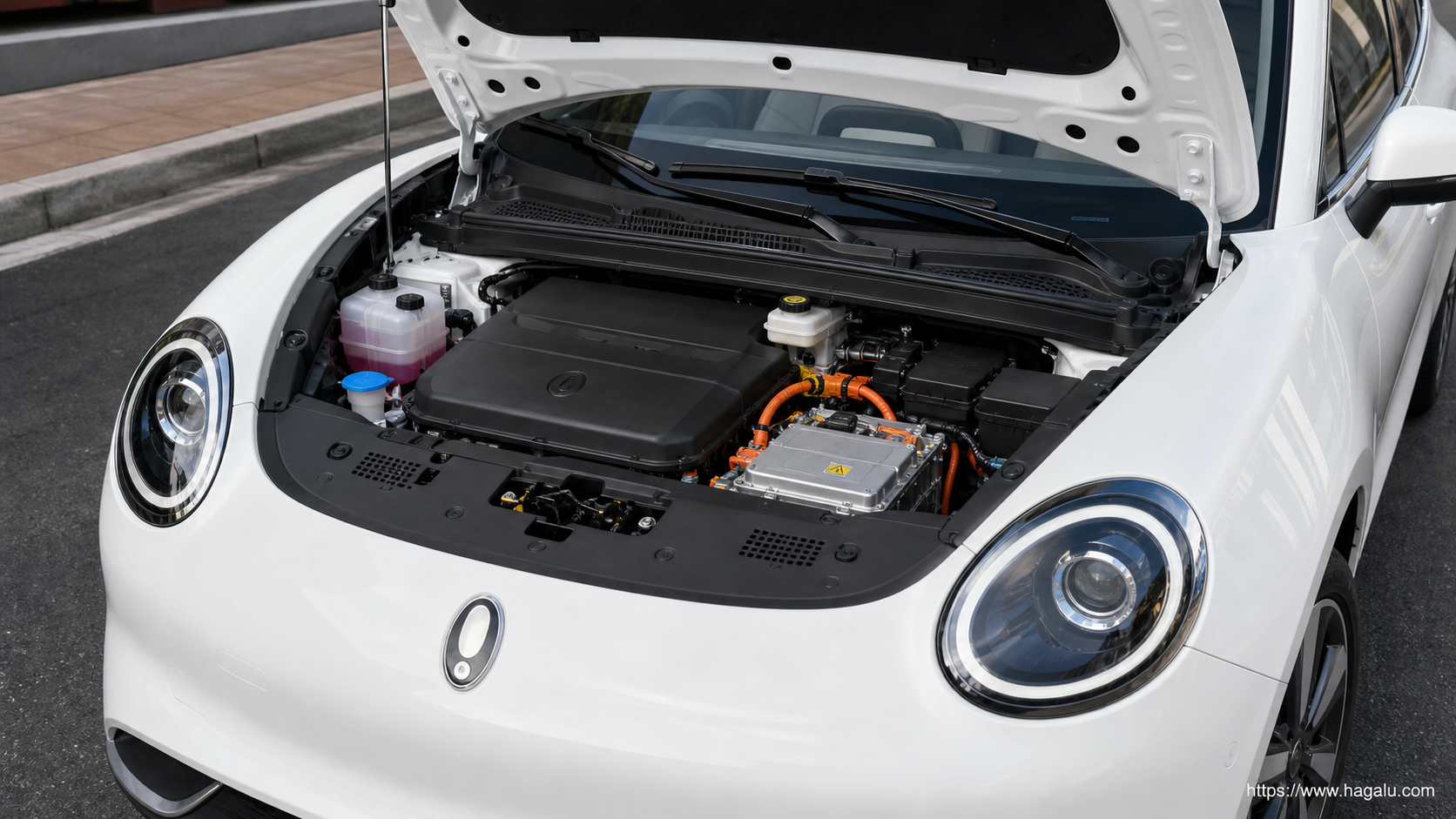 GWM Ora Good Cat open bonnet and powertrain bay showing the under-bonnet layout in South Africa