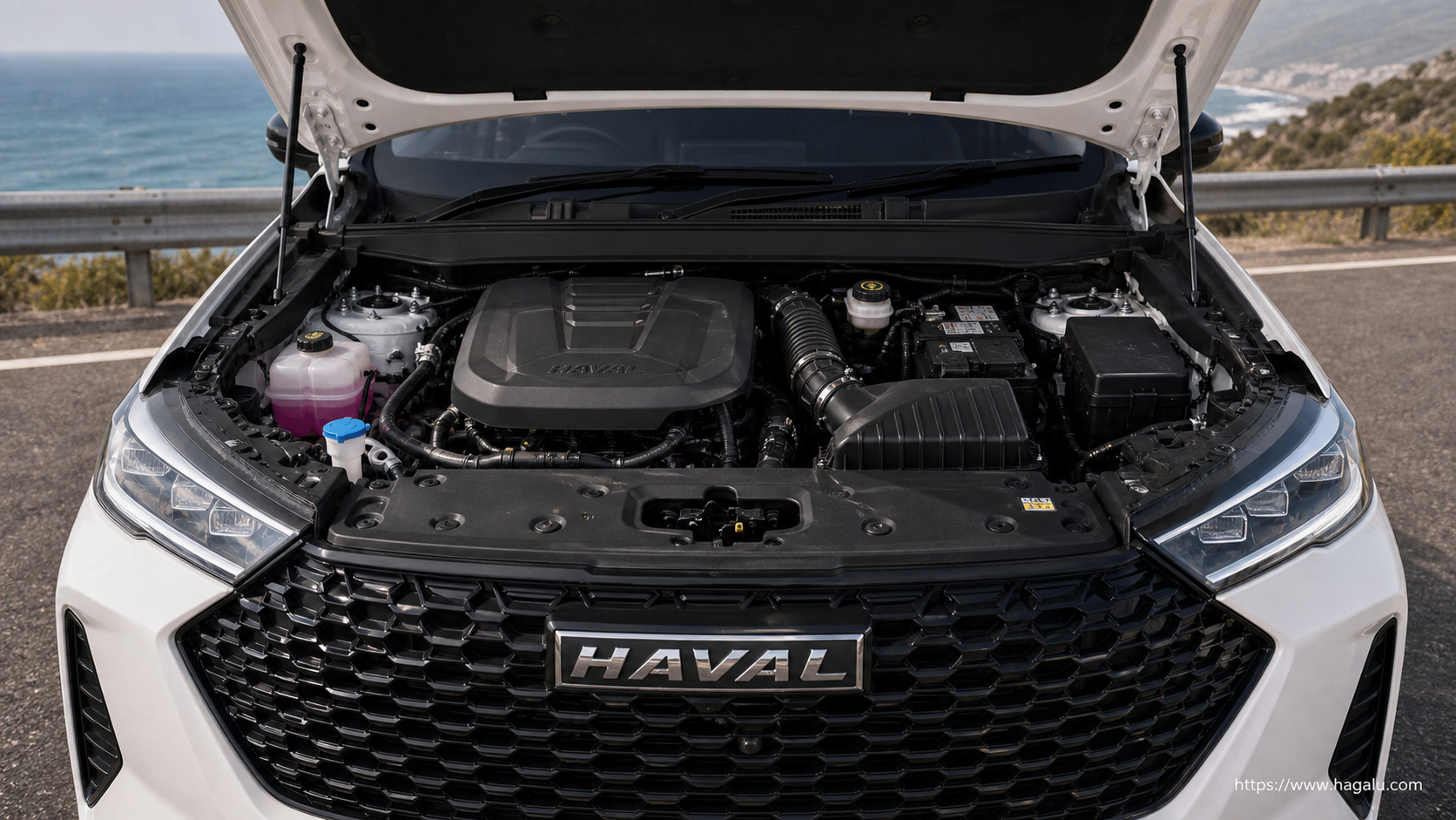 GWM H6 GT open bonnet and powertrain bay showing the under-bonnet layout in South Africa