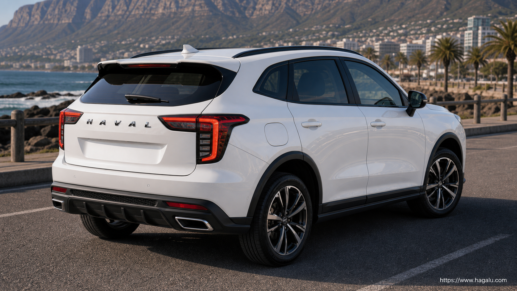 GWM Jolion GT rear three-quarter exterior showing the taillights, tailgate and rear design in South Africa