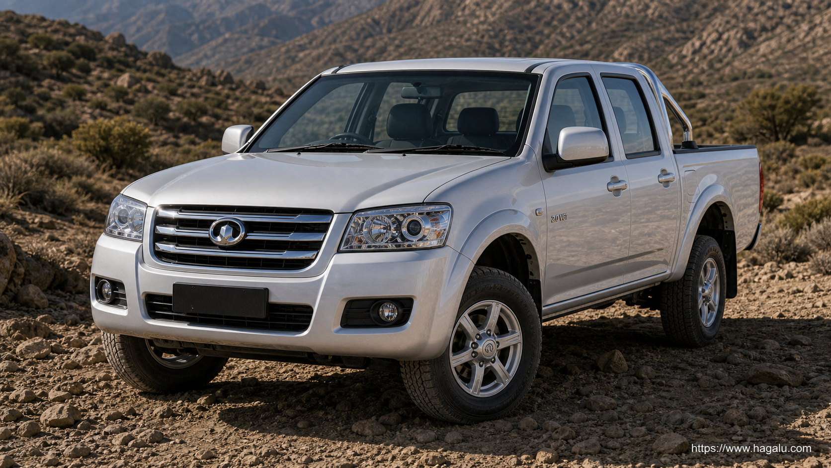 GWM Steed 6 front three-quarter exterior showing the grille, headlights and body design in South Africa