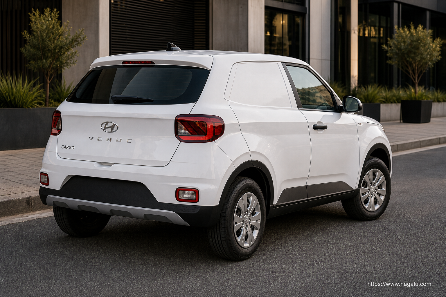 Hyundai Venue Cargo rear three-quarter exterior showing the taillights, tailgate and rear design in South Africa