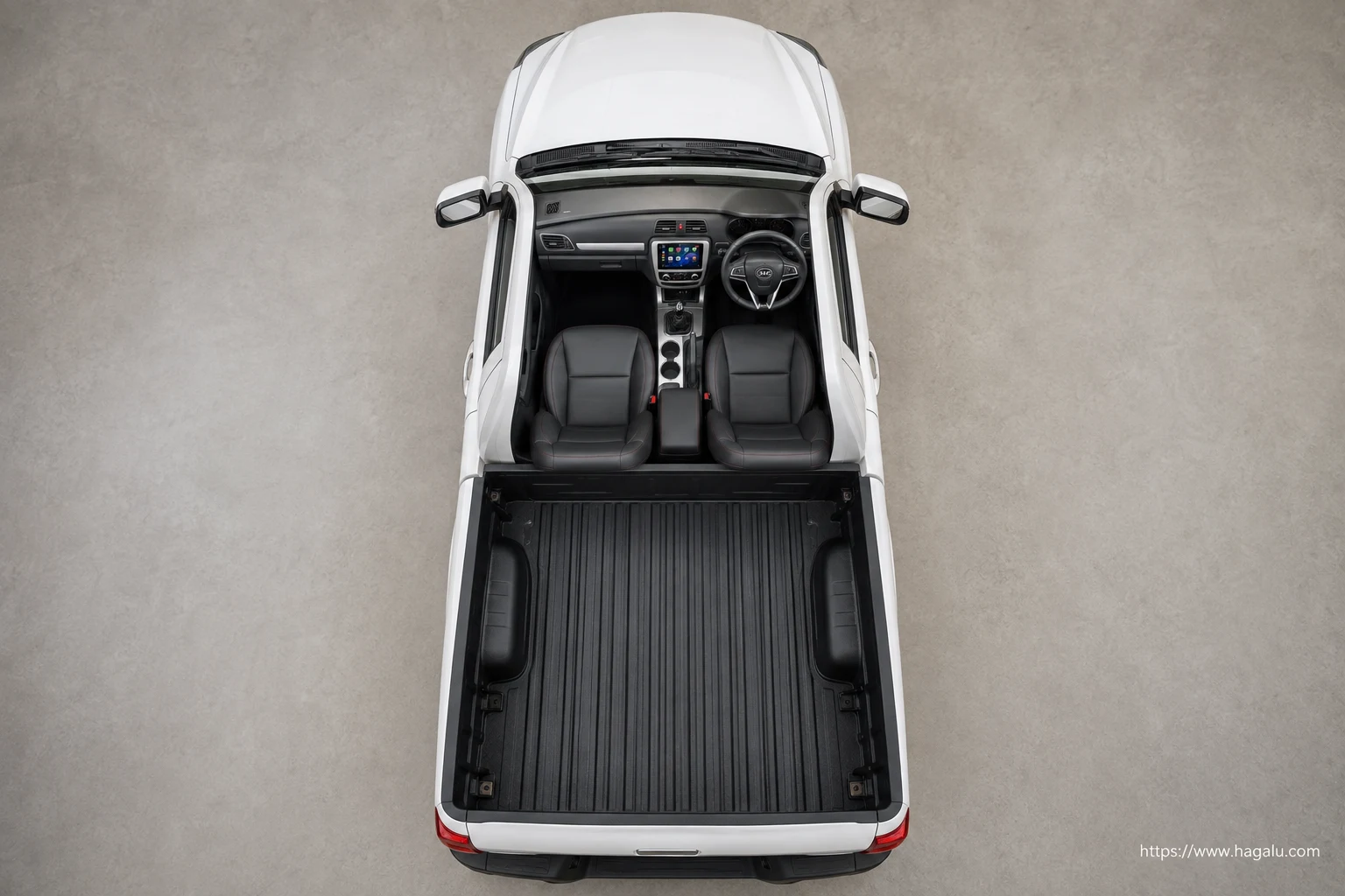 JAC T6 Single Cab top-down seating layout showing the roof design and cabin arrangement in South Africa