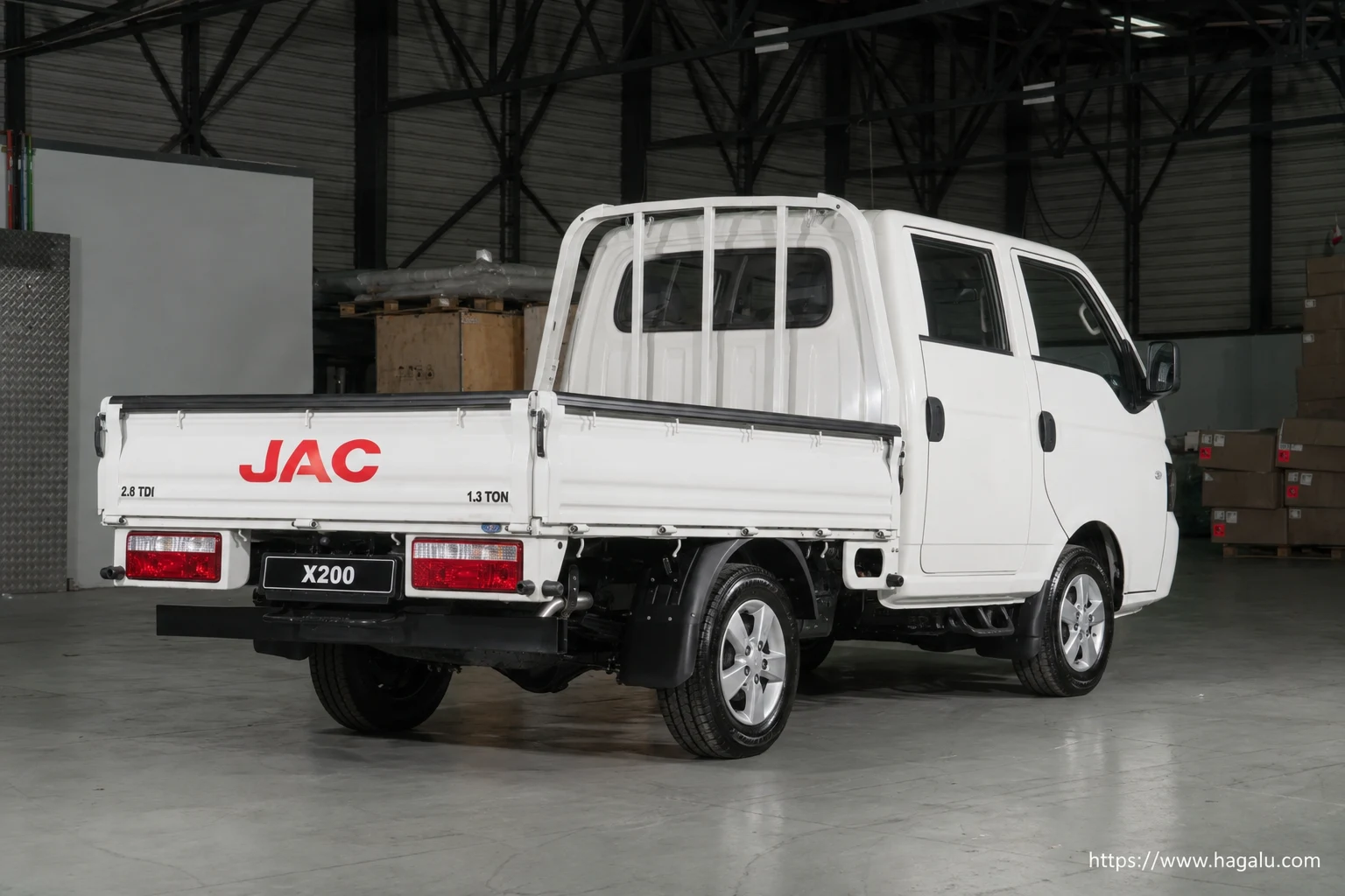 JAC X200 Double Cab rear three-quarter exterior showing the taillights, tailgate and rear design in South Africa