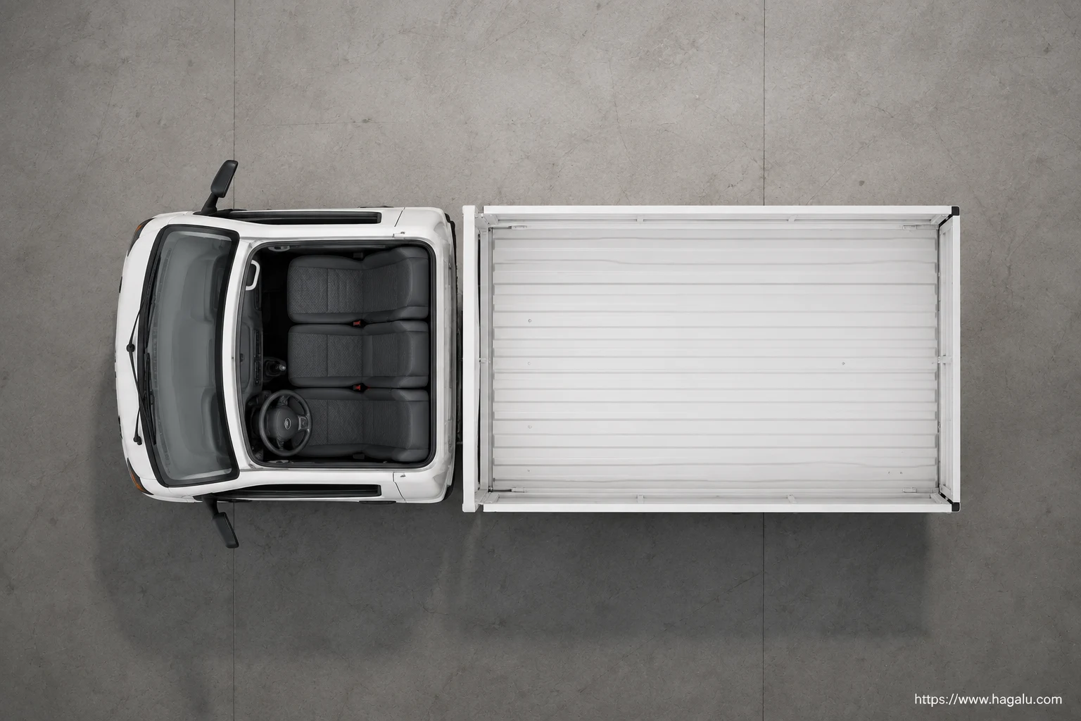 JAC X200 Single Cab top-down seating layout showing the roof design and cabin arrangement in South Africa