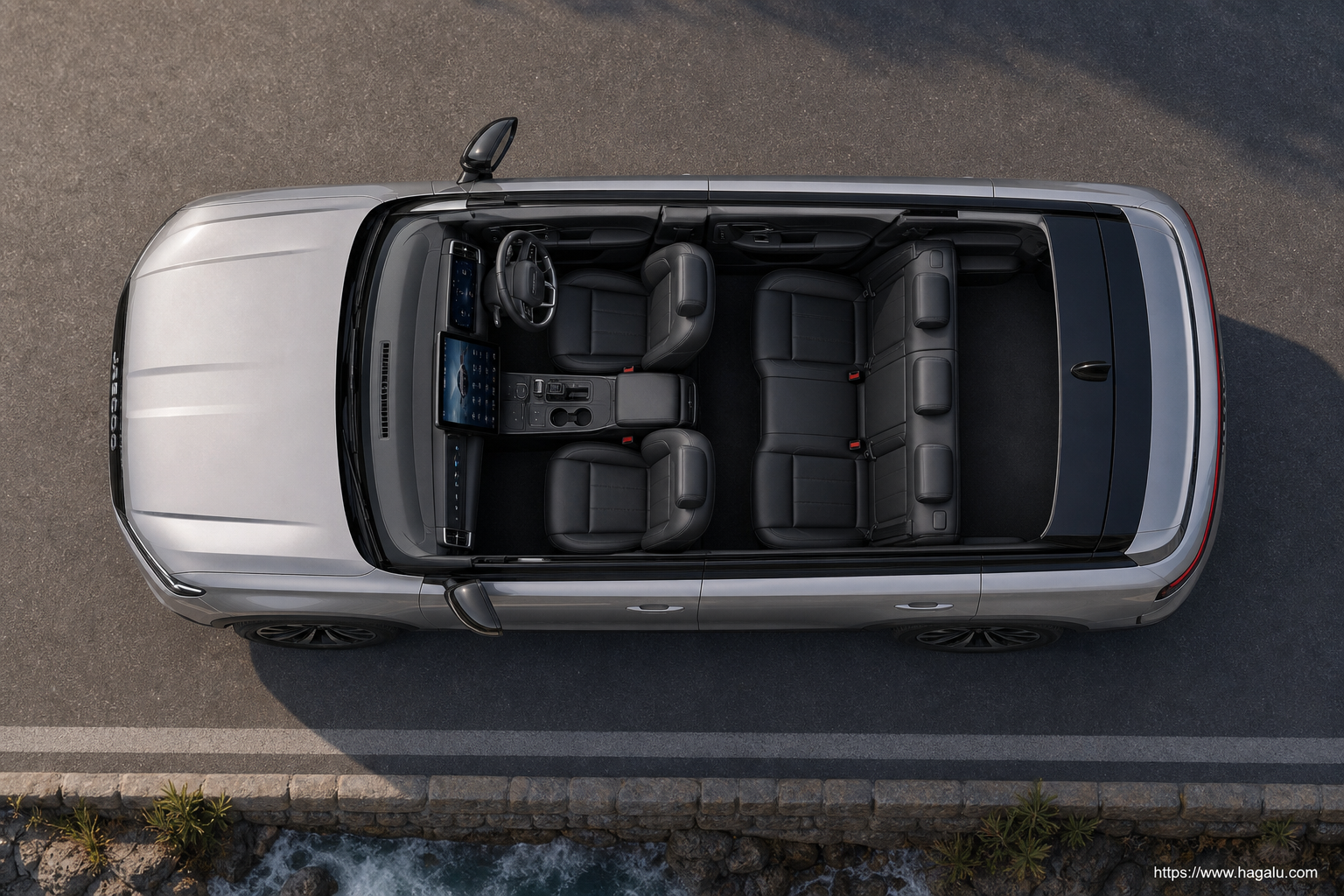Jaecoo J7 SHS top-down seating layout showing the roof design and cabin arrangement in South Africa