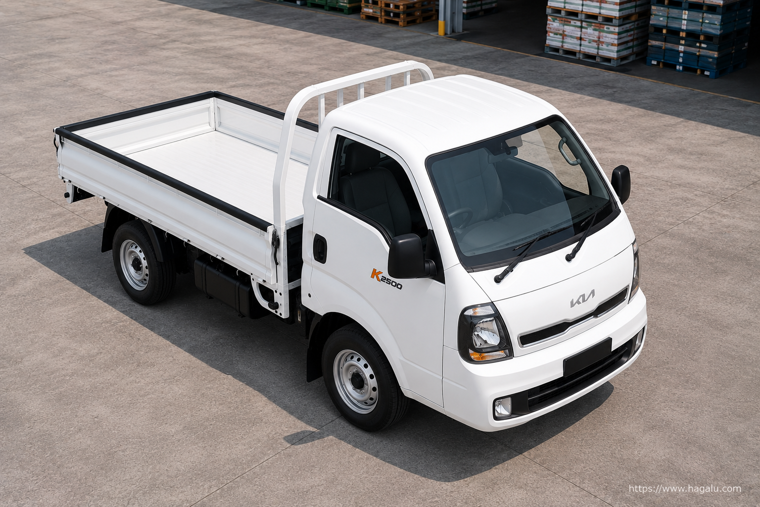 KIA K2500 top-down seating layout showing the roof design and cabin arrangement in South Africa