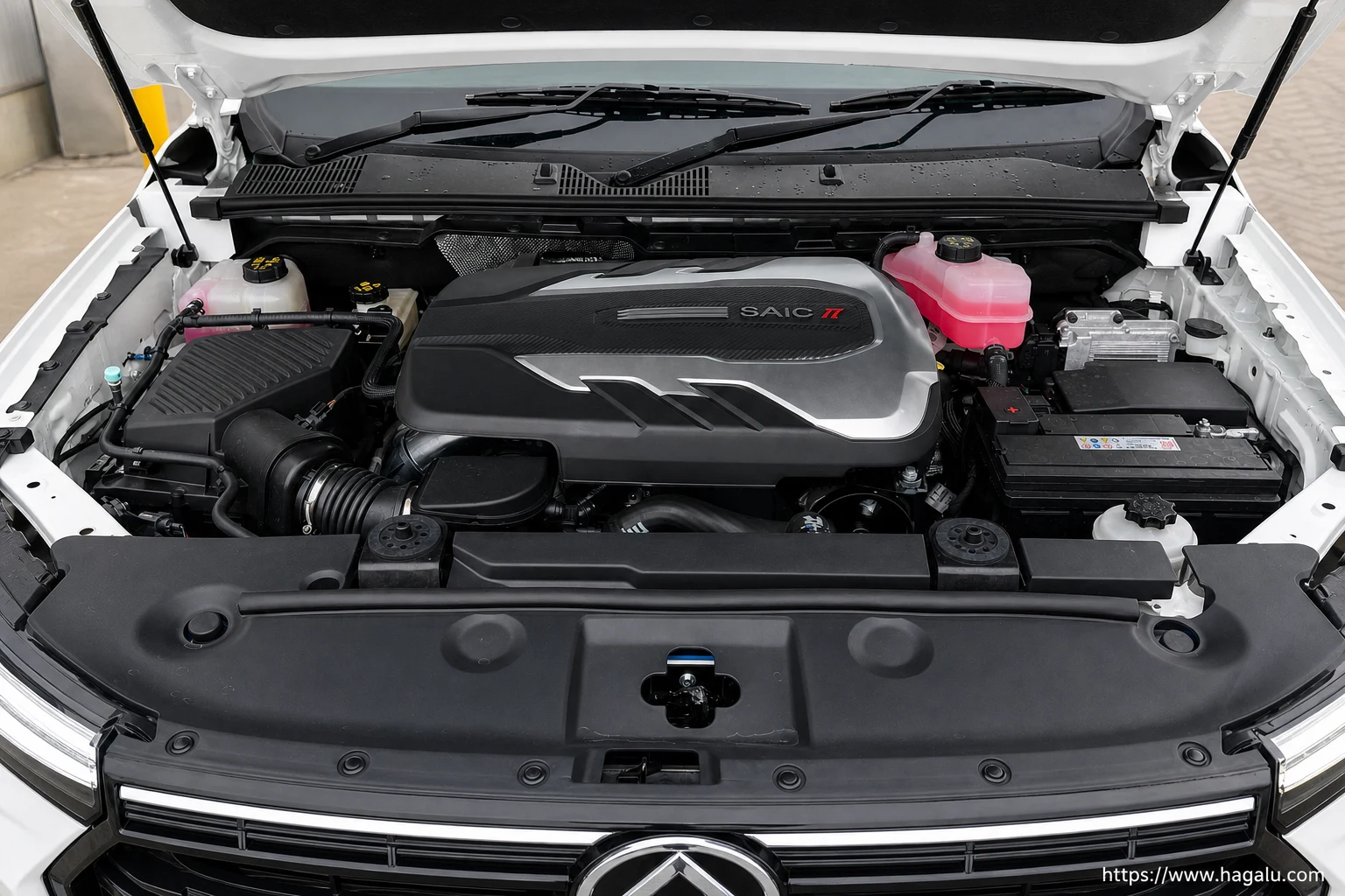 Ldv T60 Double Cab open bonnet and powertrain bay showing the under-bonnet layout in South Africa