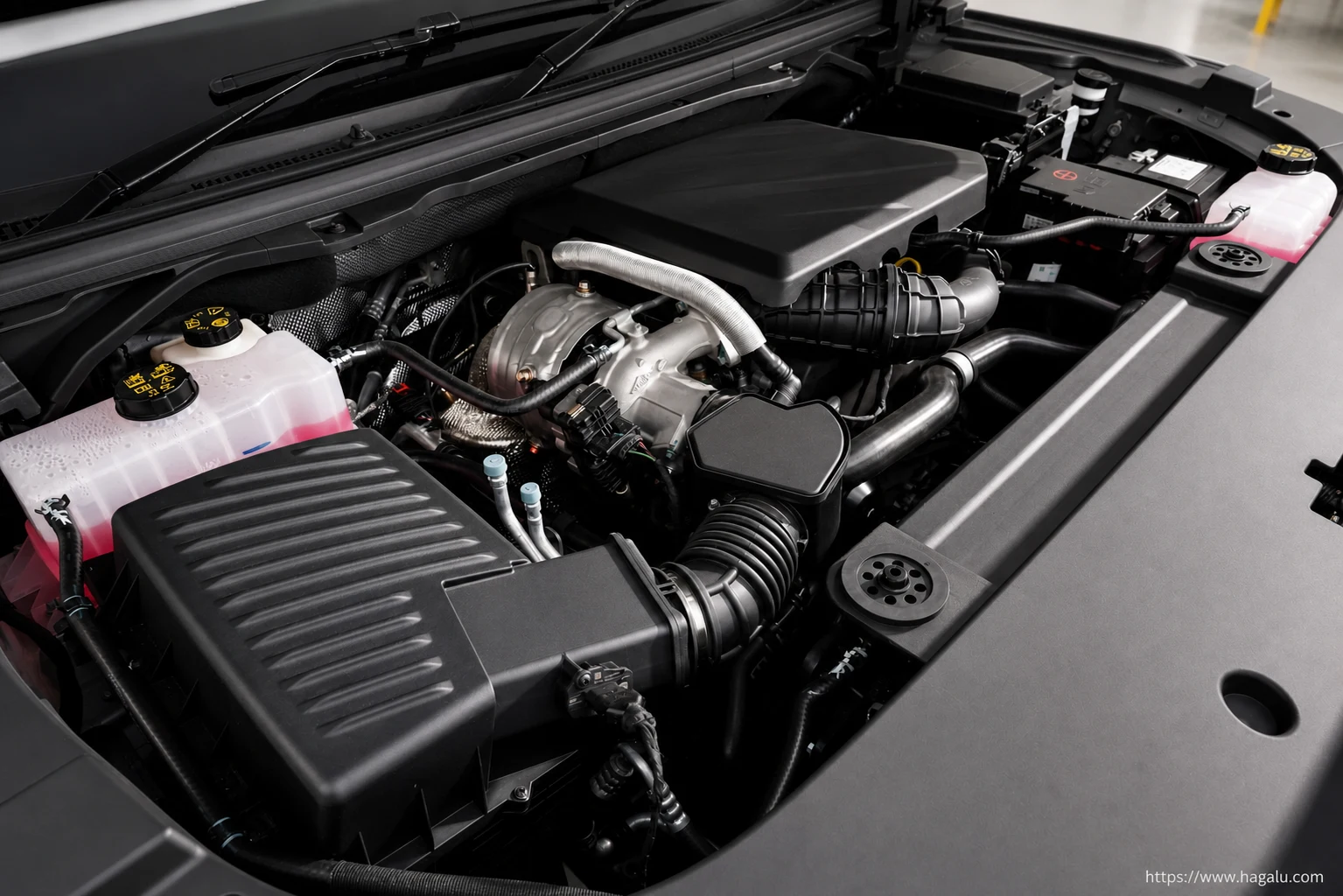 Ldv Terron 9 open bonnet and powertrain bay showing the under-bonnet layout in South Africa