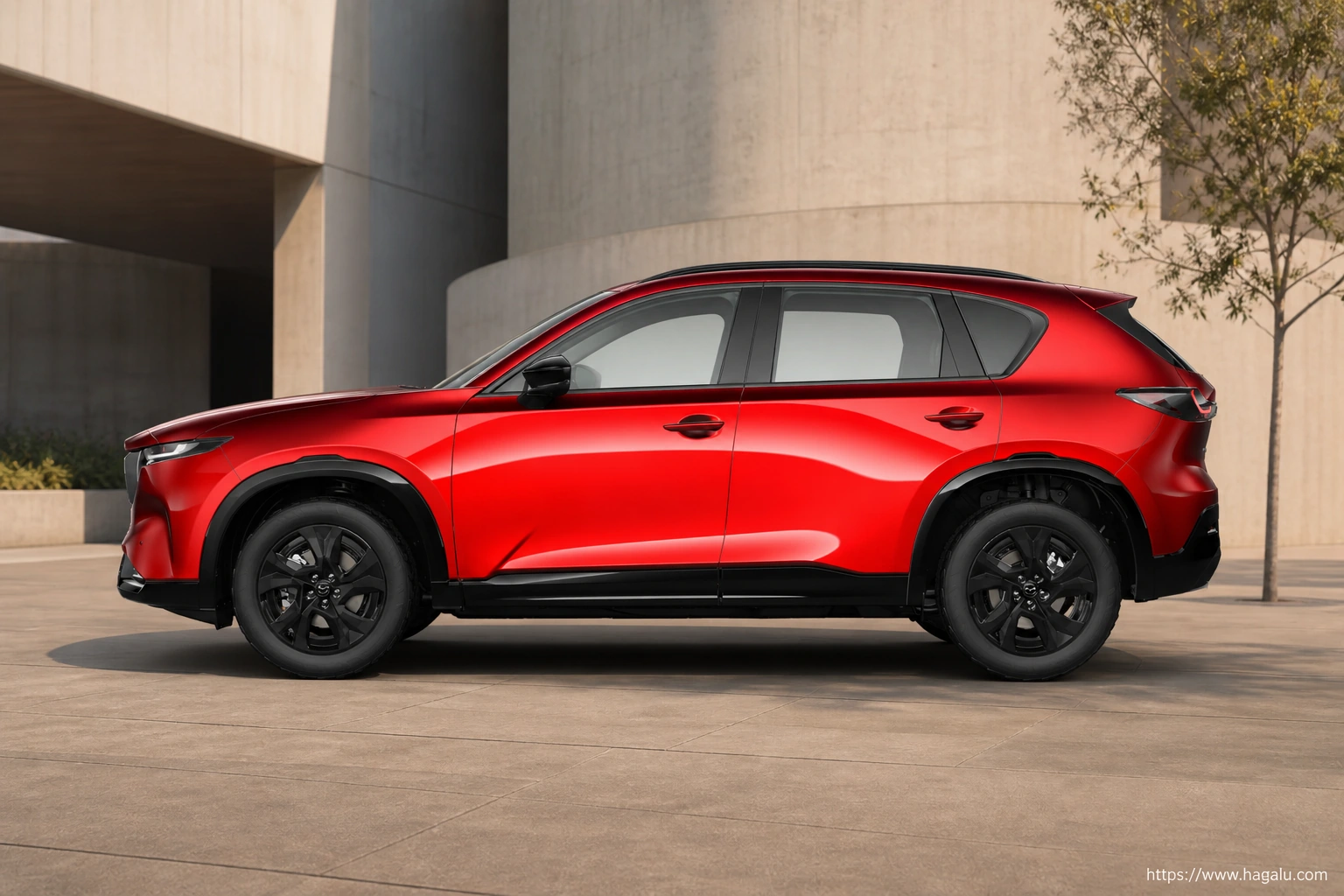 Mazda All-New CX-5 full side profile showing the roofline, doors and wheel design in South Africa