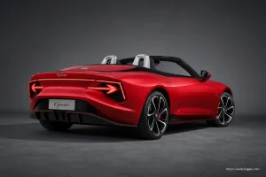 Mg Cyberster full side profile showing the roofline, doors and wheel design in South Africa