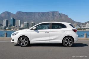 Mg MG3 full side profile showing the roofline, doors and wheel design in South Africa