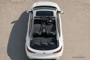 Mg MG3 top-down seating layout showing the roof design and cabin arrangement in South Africa