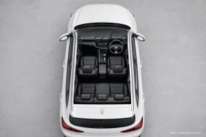 Mg ZS Pro top-down seating layout showing the roof design and cabin arrangement in South Africa