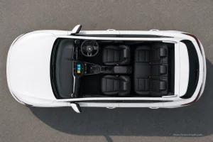 Mg ZS top-down seating layout showing the roof design and cabin arrangement in South Africa