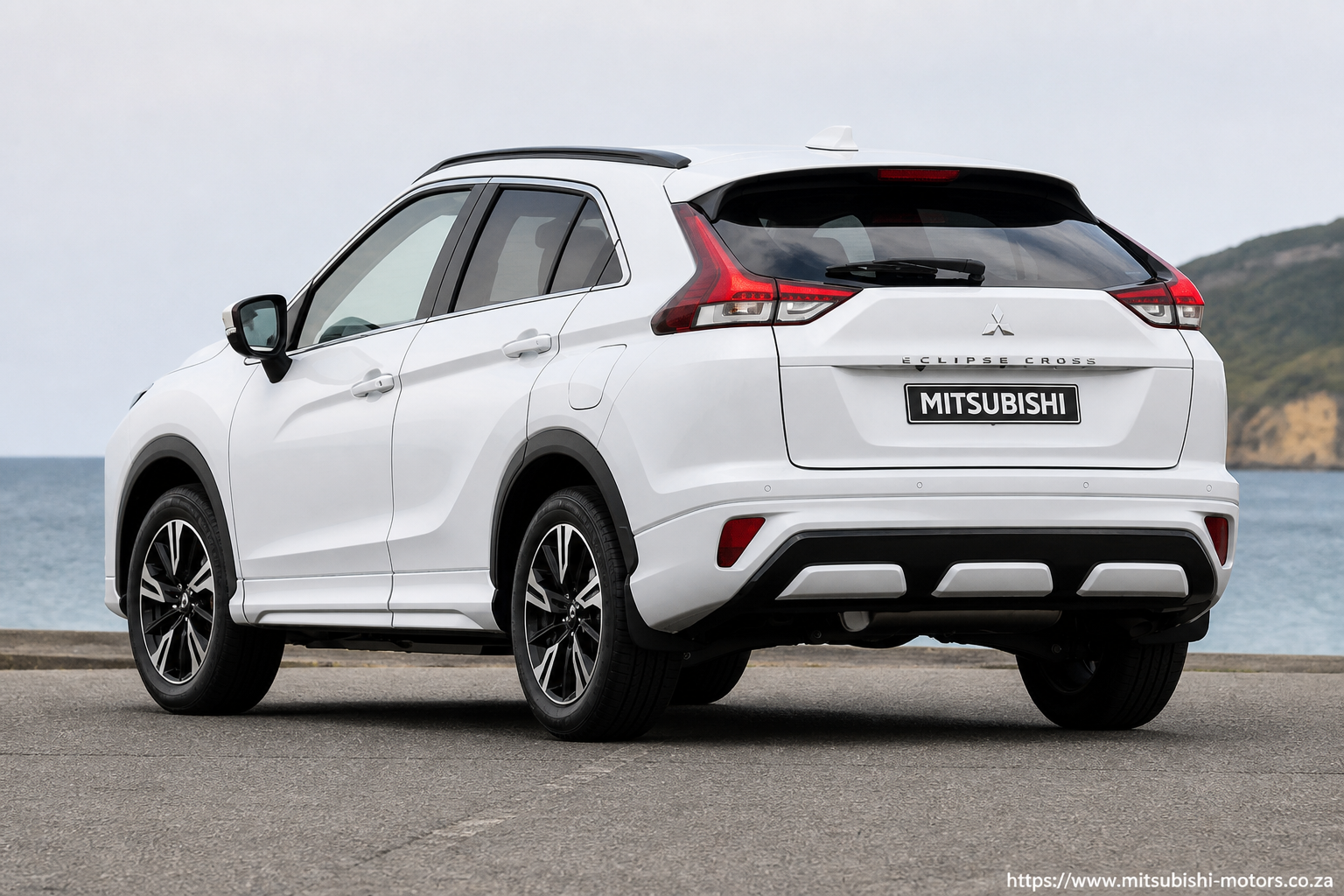 Mitsubishi Eclipse Cross rear three-quarter exterior showing the taillights, tailgate and rear design in South Africa