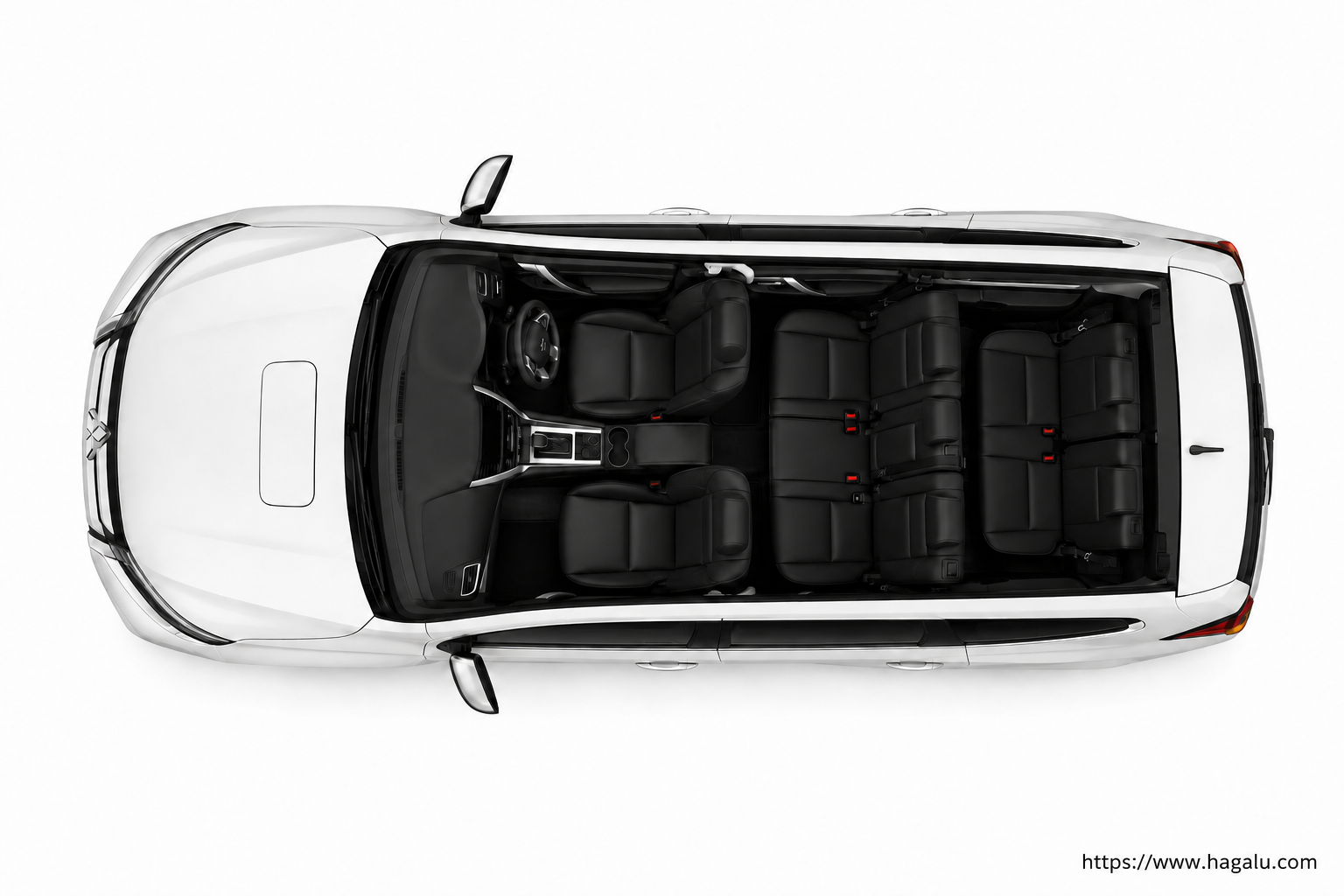 Mitsubishi Pajero Sport top-down seating layout showing the roof design and cabin arrangement in South Africa
