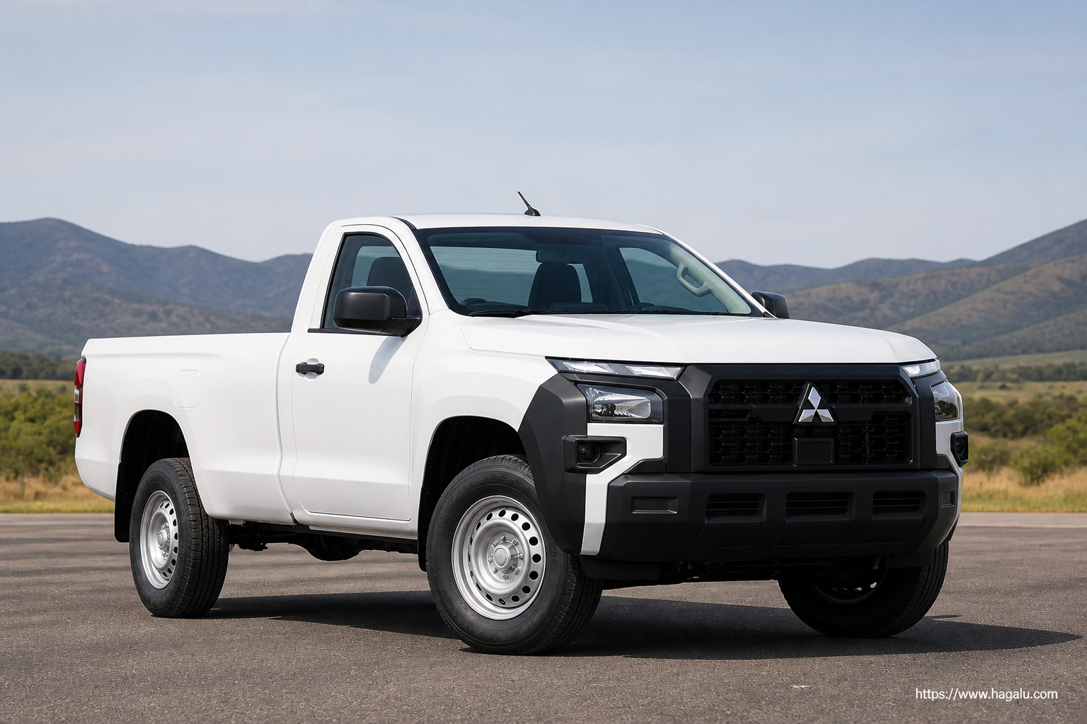 Mitsubishi Triton Single Cab front three-quarter exterior showing the grille, headlights and body design in South Africa