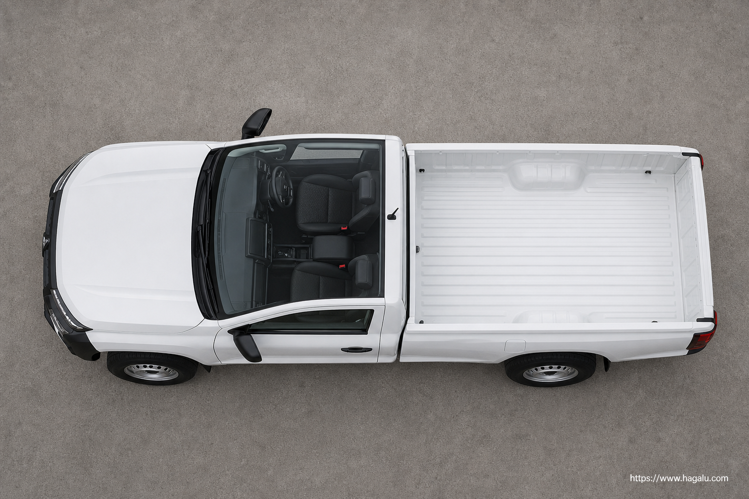 Mitsubishi Triton Single Cab top-down seating layout showing the roof design and cabin arrangement in South Africa