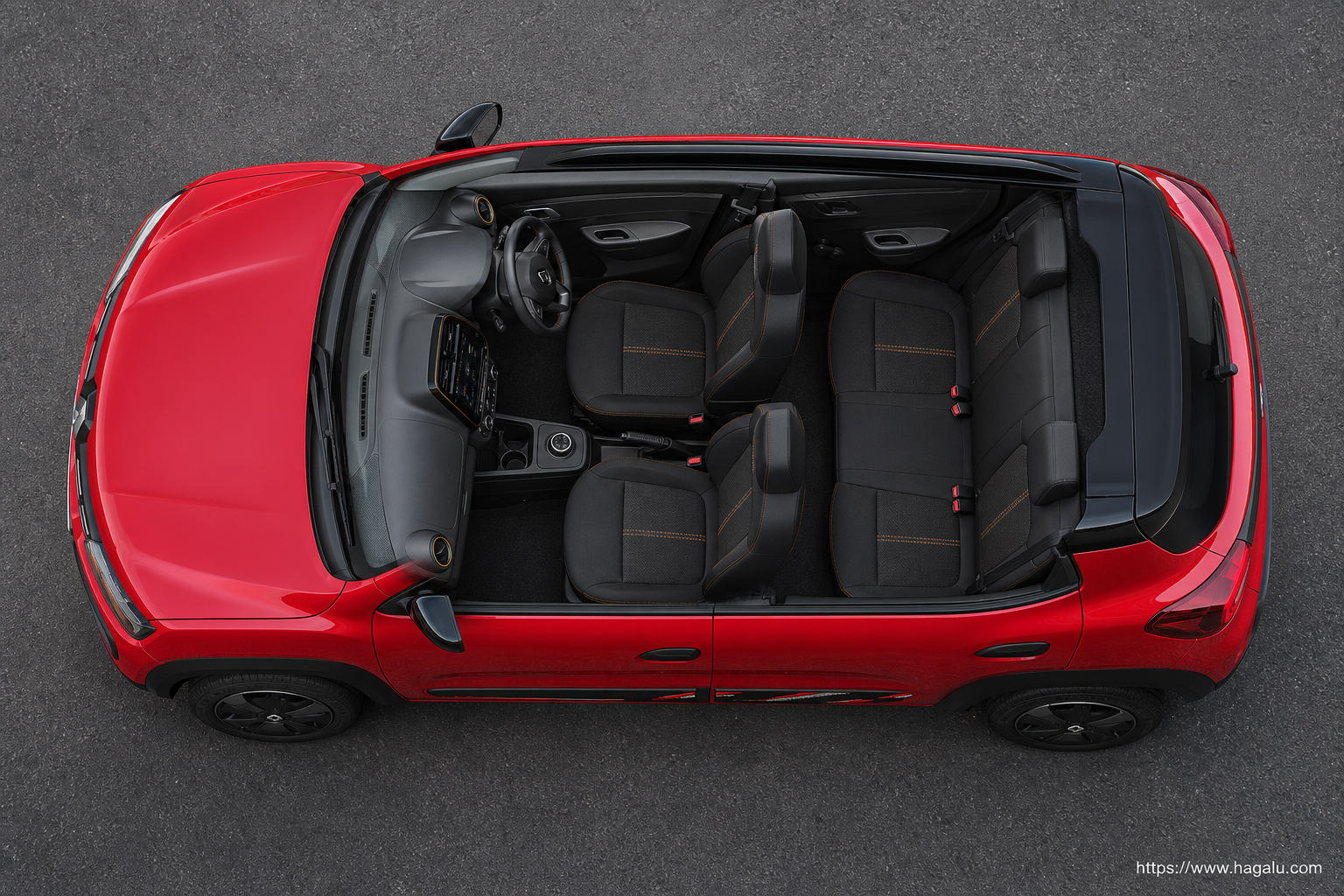 Renault Kwid Limited Edition top-down seating layout showing the roof design and cabin arrangement in South Africa