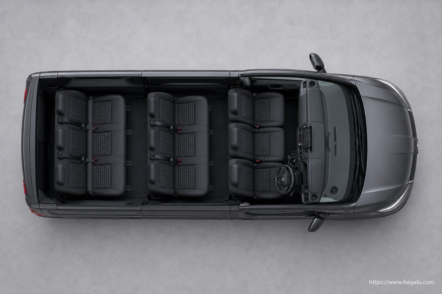 Renault Trafic Passenger top-down seating layout showing the roof design and cabin arrangement in South Africa