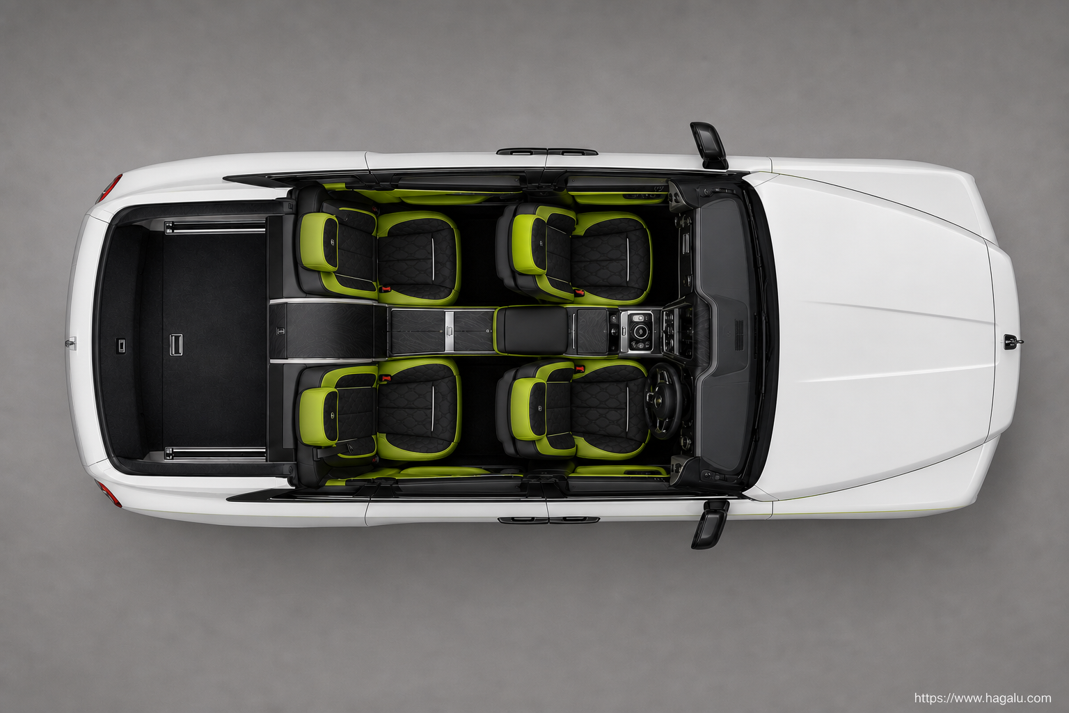 Rolls-Royce Black Badge Cullinan top-down seating layout showing the roof design and cabin arrangement in South Africa