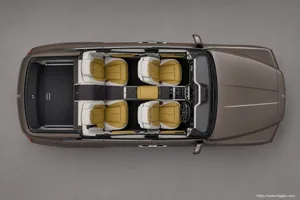 Rolls-Royce Cullinan top-down seating layout showing the roof design and cabin arrangement in South Africa