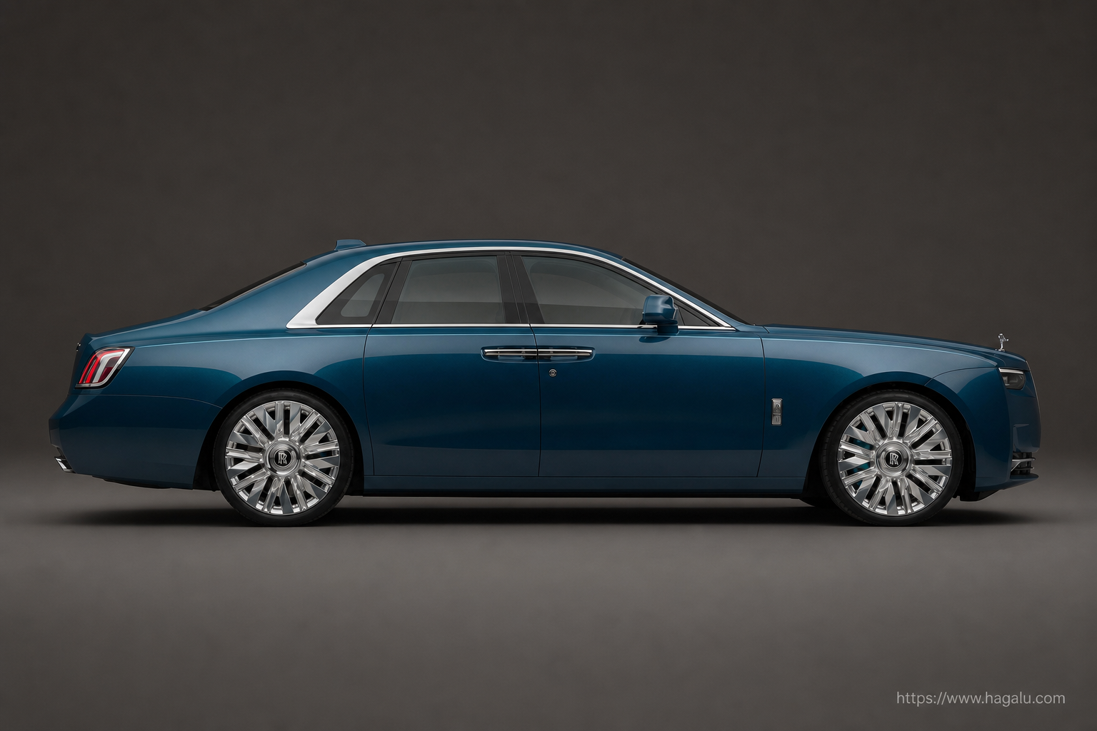 Rolls-Royce Ghost full side profile showing the roofline, doors and wheel design in South Africa