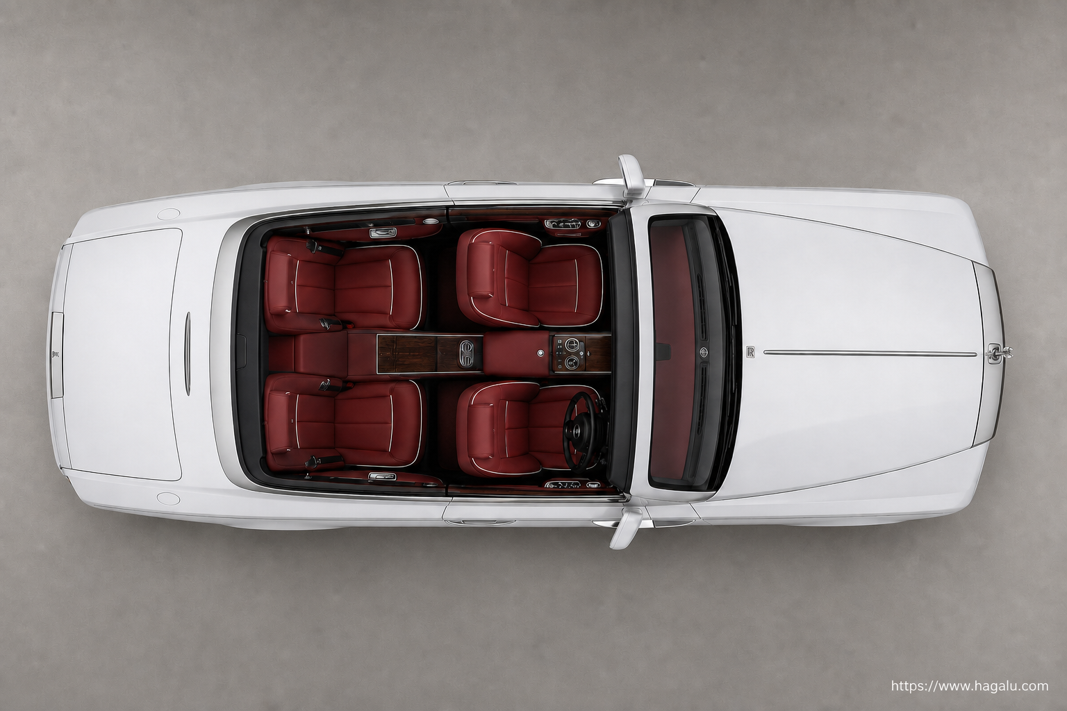 Rolls-Royce Phantom Coupé top-down seating layout showing the roof design and cabin arrangement in South Africa