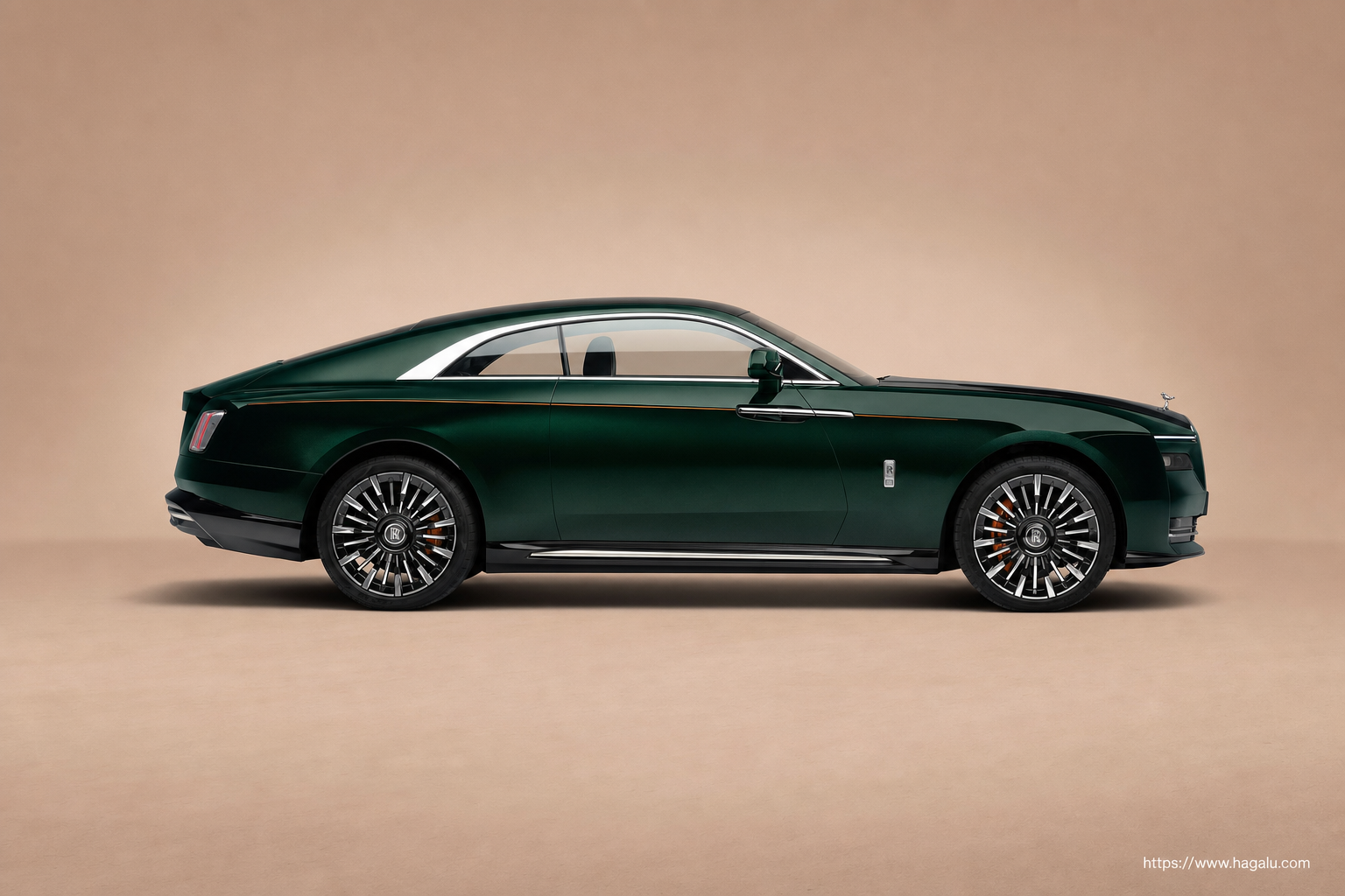 Rolls-Royce Spectre Series II full side profile showing the roofline, doors and wheel design in South Africa