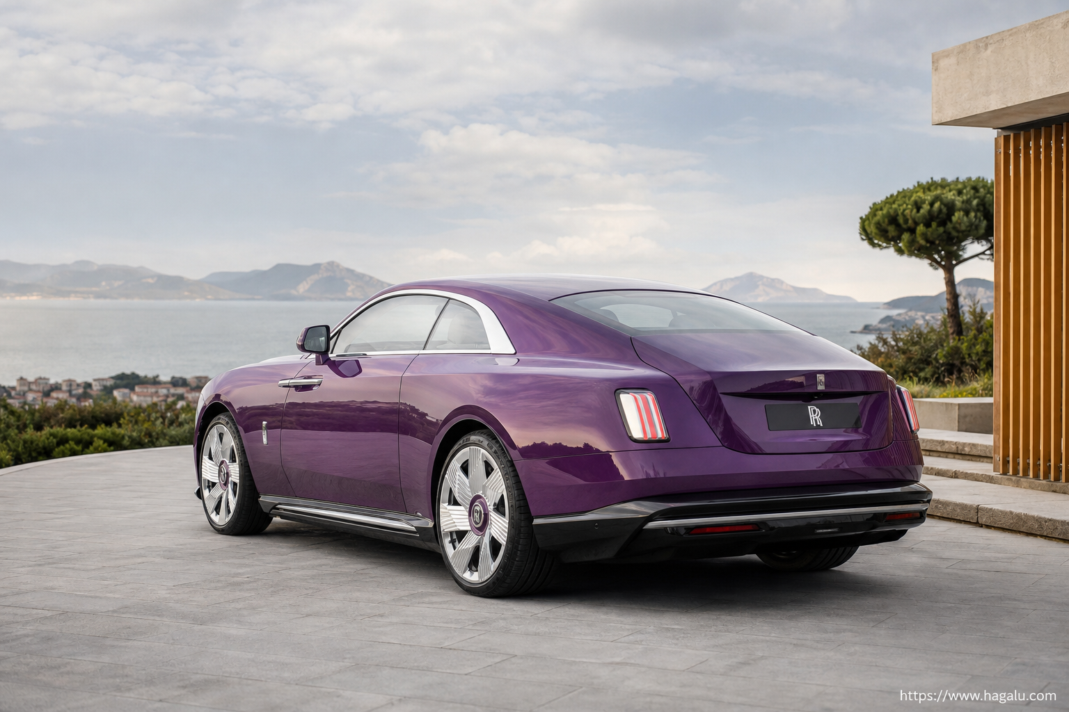 Rolls-Royce Spectre rear three-quarter exterior showing the taillights, tailgate and rear design in South Africa
