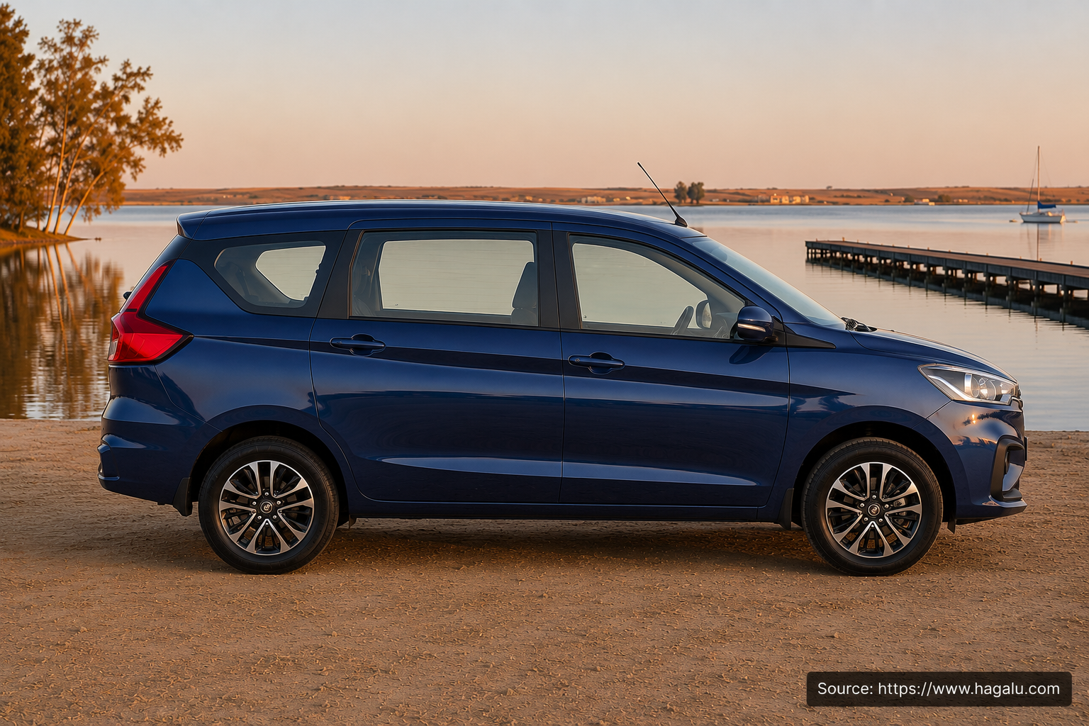 Suzuki Ertiga full side profile showing the roofline, doors and wheel design in South Africa